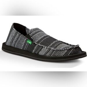 Sanuk Yew Knit Men's Vagabond Black/White Casual Loafer, Size 11, GUC
